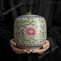 大号陶瓷茶叶罐罐子白茶单罐礼盒装 珐琅彩储存密封罐普洱收藏罐