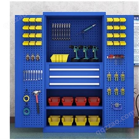 重型工具柜门车间储物柜带挂板铁皮 加厚工厂收纳柜工具箱