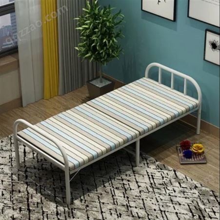 陕西西安折叠床生产厂家 现货单层铁架床 单人工地床爱硕