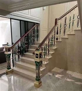 2022年新款楼梯扶手酒店铜楼梯护栏单支立柱铜护手栏杆厂