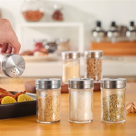 食品级玻璃罐 现货供应 方形玻璃密封罐 食品储物罐 带木勺调料盒 支持定制 玻璃储藏罐