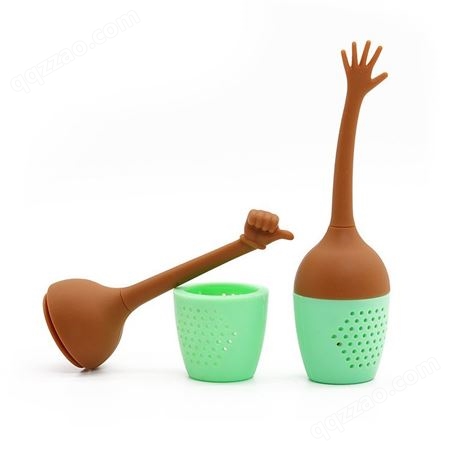 硅胶家居日用硅胶手势泡茶器茶漏创意造型硅胶茶漏旅行套装茶具