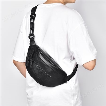 狄登佬人潮流女士包包时尚气质个性斜挎包男黑色休闲手机饺子包袋