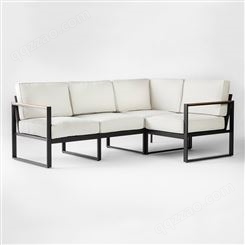 定制户外金属烤漆商业家具沙发椅 单双人不锈钢休闲沙发茶几组合