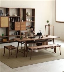 新中式实木茶桌椅组合禅意办公室茶几茶具套装一体家用办公茶台