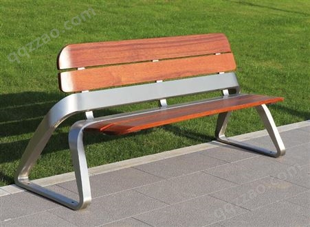 公园靠背长条椅，防腐木户外休闲椅，长条凳子
