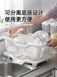 日本碗碟收纳架沥水碗架厨房沥水架塑料家用单层小型筷滤水放碗架