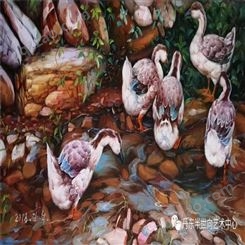 朝鲜画 朝鲜油画价格 金赫（一级画家）《悠然自乐》100X57