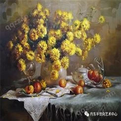朝鲜画 朝鲜油画价格 恩京（一级画家）《浮生若梦》72x54