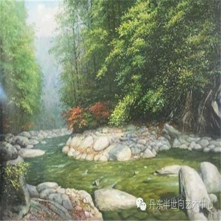 朝鲜画 朝鲜油画价格 郑龙（一级画家）《志适忘幽孱》 116x80