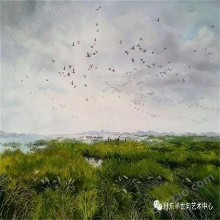 朝鲜画 朝鲜油画价格 金成赫（功勋艺术家）《百鸟朝凤》100x72