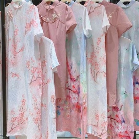 公主旗袍22夏品牌折扣女装实体直播货源厂家直批十三行