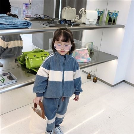 广州儿童服装批发 加绒儿童套装 洋气小童运动套装