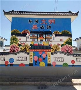 农村改造文化墙宣传壁画 不一样的风景线 外墙涂鸦劲美墙绘公司