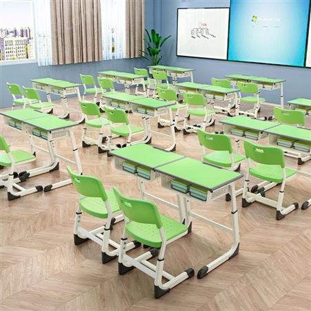 中小学生课桌椅学校辅导培训班单人可升降书桌C型法式学习桌工厂