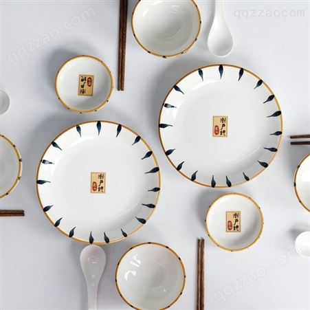 CODA濑户烧餐具20件套D2023 简约日式家用釉下彩陶瓷餐具 饭碗盘汤碗大汤勺小勺
